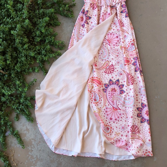 X Lovers Friends Pink Paisley Faux Wrap Maxi Dress - Picture 3 of 4